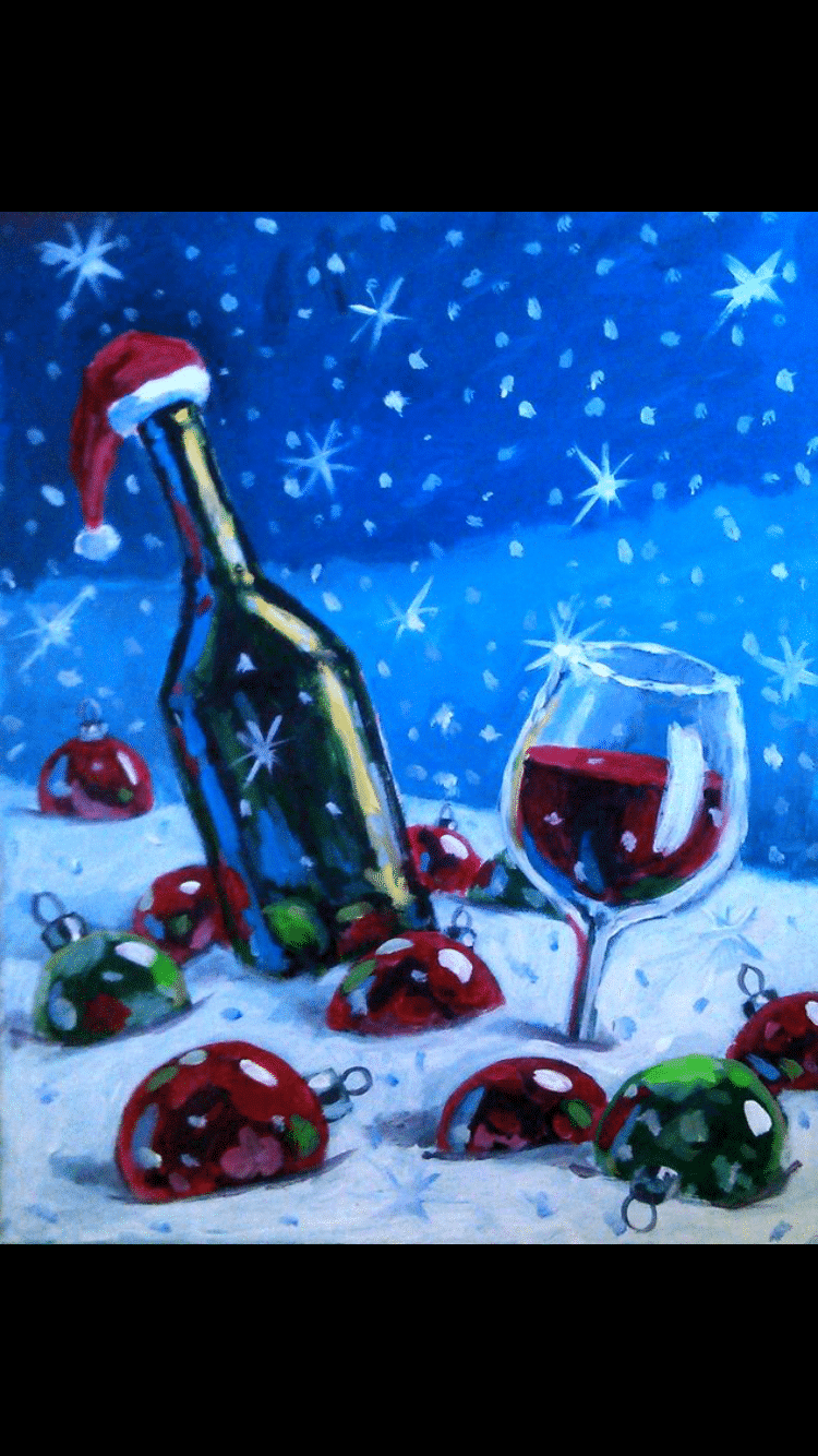 Paint at Home Kits. Christmas wine